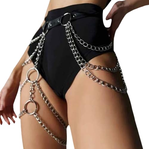 Stilvoller Strumpfgürtel Aus PU Leder Schmuck Für Damen Gothic Stil PU Leder Für Oberschenkel Und Taille Kettengeschirr Verstellbare Passform von PLCPDM