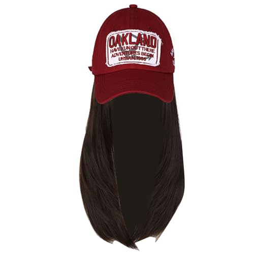 Synthetische Faser-Perücke, Hut, weich, verstellbar, Baseball-Kappen für Damen mit langem glattem Haar, Damen-Accessoires, Frisurenkappen Synthetische Faser-Perücke, Hut, weich, verstellbar, Baseball-Kappen für Damen mit langem glattem Haar, Damen-Accessoires, Frisurenkappen von PLCPDM
