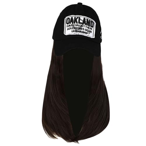 Synthetische Faser-Perücke, Hut, weich, verstellbar, Baseball-Kappen für Damen mit langem glattem Haar, Damen-Accessoires, Frisurenkappen Synthetische Faser-Perücke, Hut, weich, verstellbar, Baseball-Kappen für Damen mit langem glattem Haar, Damen-Accessoires, Frisurenkappen von PLCPDM