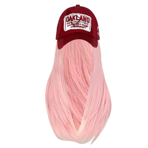 Synthetische Faser-Perücke, Hut, weich, verstellbar, Baseball-Kappen für Damen mit langem glattem Haar, Damen-Accessoires, Frisurenkappen Synthetische Faser-Perücke, Hut, weich, verstellbar, Baseball-Kappen für Damen mit langem glattem Haar, Damen-Accessoires, Frisurenkappen von PLCPDM