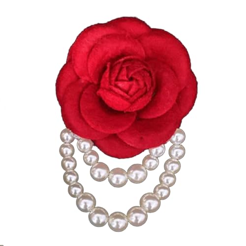 Vintage-Kamelien-Brosche für Damen, Schnalle, Hochzeit, Handblumen, Perlen, Brosche, Anstecknadel, Mode, Kleidung, Schmuck, Zubehör, Siehe Abbildung von PLCPDM