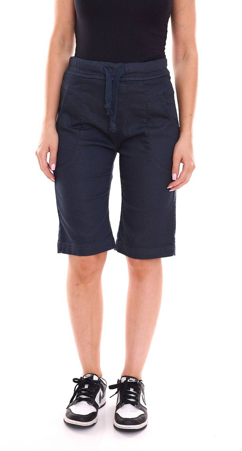 PLEASE Damen Stoff-Shorts kurze Hose mit Bindeband Bermuda 58839834 Navy von PLEASE