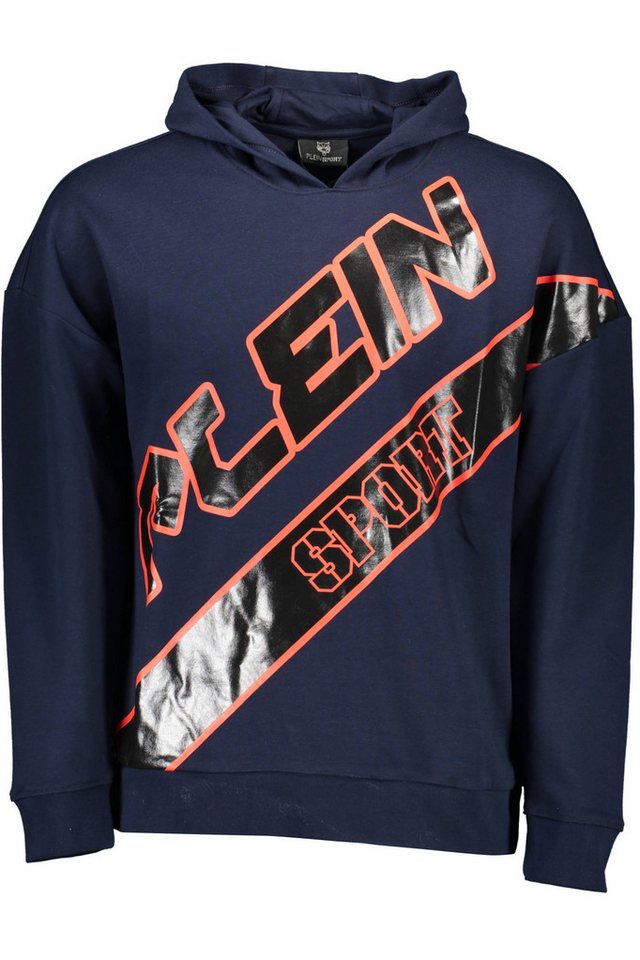 PLEIN SPORT Sweatshirt Blauer Herren Kapuzenpullover mit Applikationen und von PLEIN SPORT