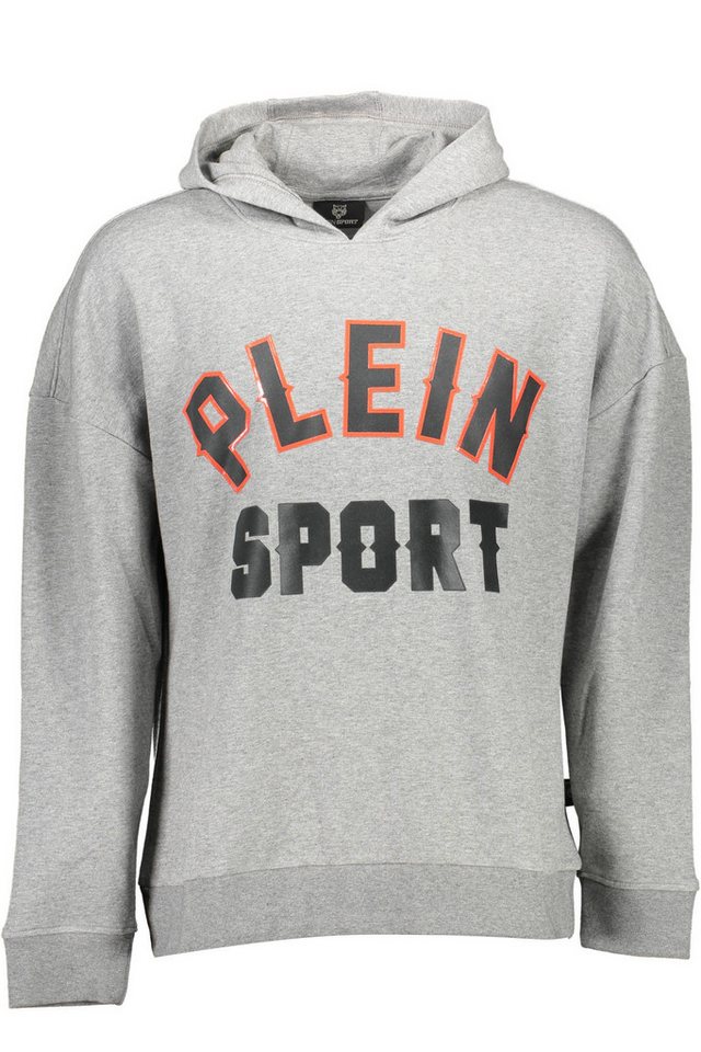 PLEIN SPORT Sweatshirt Grauer Herren-Kapuzenpullover mit Print und Logo von PLEIN SPORT