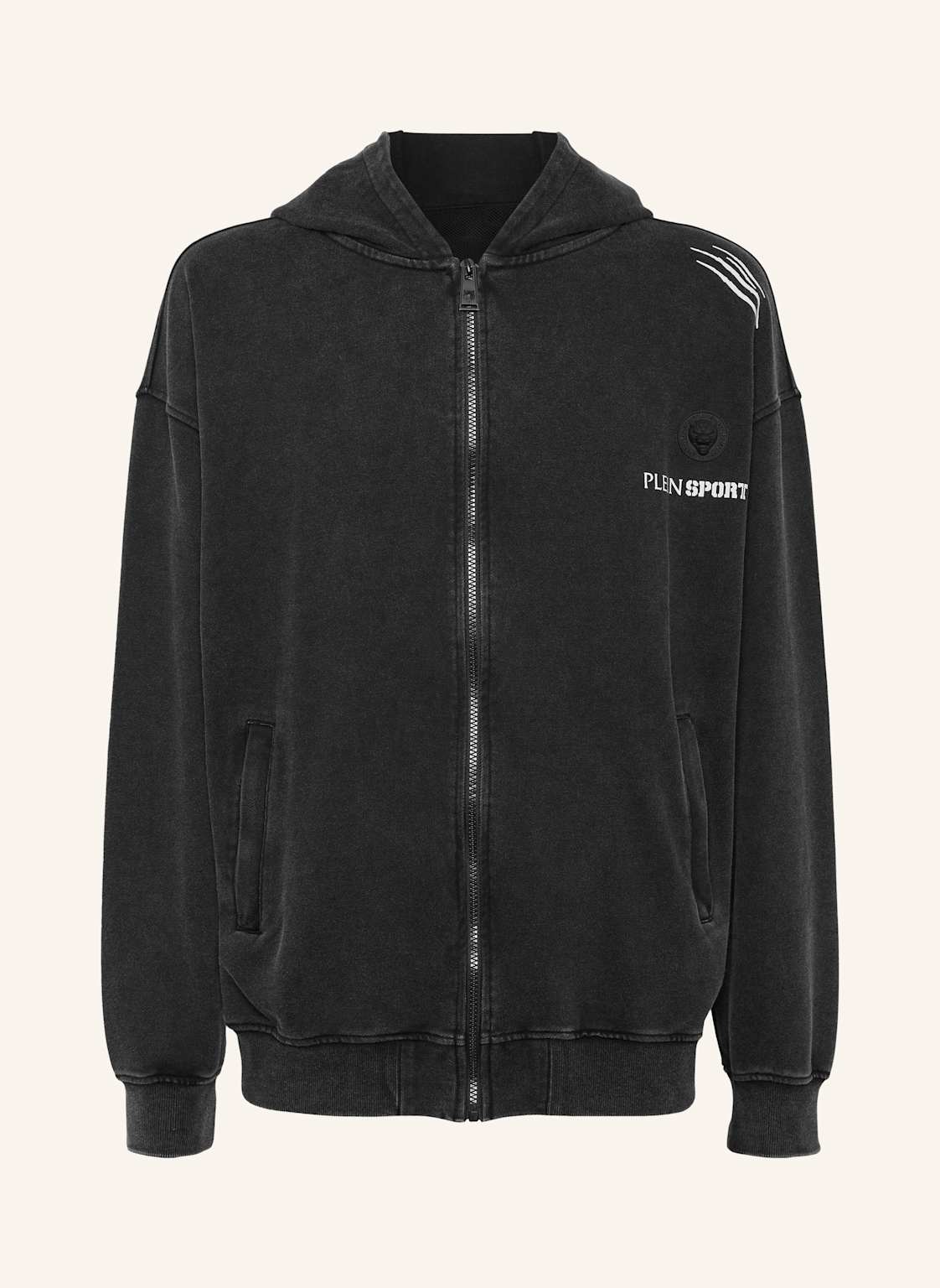 Plein Sport Kapuzen-Sweatjacket schwarz von PLEIN SPORT
