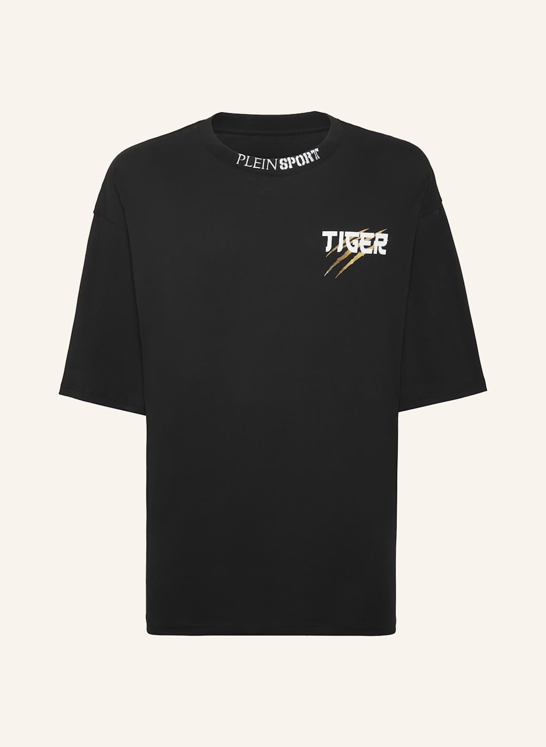 Plein Sport T-Shirt Rundhalsausschnitt Tiger Tokyo schwarz von PLEIN SPORT