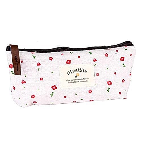 1pc Pastoral Floral Pencil Bag Soft Texture Student Escolar Case Bag Schreibwarenbeutel Bleistift Bleistift Schreibwaren U4M0 / Estojo Kosmetiktaschen, Basic Kugelschreiber-Multi-Funktions-Mar von PLGEBR