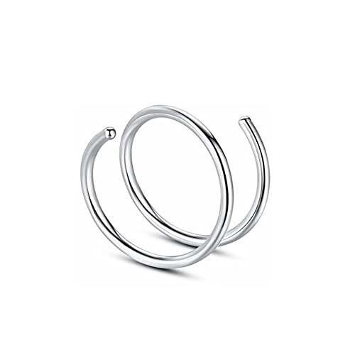 PLGEBR 3 St Stahl Doppel Nasenring Silber Farbe Nasenring Set für Frauen Männer Piercing Nasenloch Schmuck dünne mit Doppel-Clip-Ringe, Edelstahlring, Nasenpiercing Twist kleiner Doppelring Edelst von PLGEBR