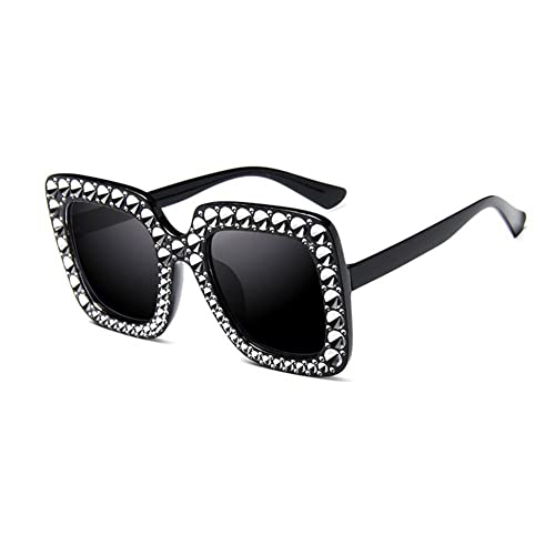 PLGEBR Sonnenbrillen für Frauen Mode Strass Sonnenbrille Designer Retro Oversize I3K0 Fahren Brillen Square Glitzer-Brille, Diamant-Optik, Glitzer-Frauen, Vintage-Sonnenbrille, Discobrillen, Disco-S von PLGEBR