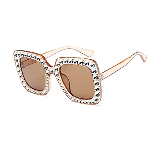 PLGEBR Sonnenbrillen für Frauen Mode Strass Sonnenbrille Designer Retro Square Brillen Fahren Oversize I3K0 Vintage-Sonnenbrille glitzernd, süße Kristall-Sonnenbrillen, Mädchen,funkelnde Diamant von PLGEBR