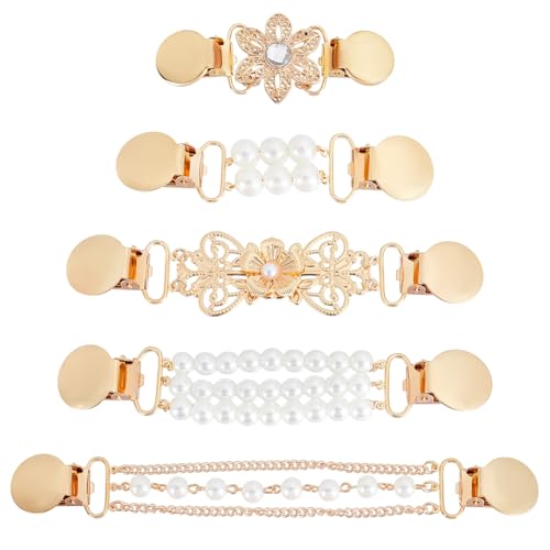 PLIGREAT 5 Stil Goldblumen Perlen Pullover Clips Strickjacke Retro Umhangverschluss Schalkragen Befestigung Hemd Brosche Clip Seidenschal Verschluss Für Damen Kleidung Dekoration Zubehör PLIGREAT 5 Stil Goldblumen Perlen Pullover Clips Strickjacke Retro Umhangverschluss Schalkragen Befestigung Hemd Brosche Clip Seidenschal Verschluss Für Damen Kleidung Dekoration Zubehör von PLIGREAT
