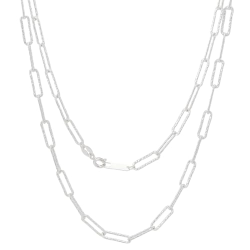 PLIGREAT 925 Halskette Mit Büroklammern Aus Sterlingsilber 51cm Büroklammer Gliederkette Verstellbare Halskette Mit Karabinerverschluss Für Frauen Schmuckdekoration PLIGREAT 925 Halskette Mit Büroklammern Aus Sterlingsilber 51cm Büroklammer Gliederkette Verstellbare Halskette Mit Karabinerverschluss Für Frauen Schmuckdekoration von PLIGREAT