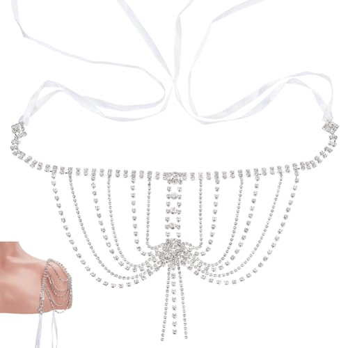 PLIGREAT Splitter Strass Schulterkette Fransen Quasten Körper Kette Schmuck Kristall Quaste Arm Kette Sexy Bkini Schulter Körper Harness Braut Strass Körperschmuck Schmuck für Frauen PLIGREAT Splitter Strass Schulterkette Fransen Quasten Körper Kette Schmuck Kristall Quaste Arm Kette Sexy Bkini Schulter Körper Harness Braut Strass Körperschmuck Schmuck für Frauen von PLIGREAT