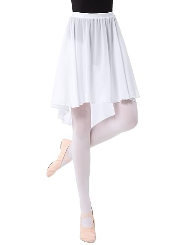 PLIKSUVER Damen Ballett Wickelrock Tanz Rock Chiffon Ballettrock Tanzröcke Sheer Wickelrock Ballett Tanz Dancewear von PLIKSUVER