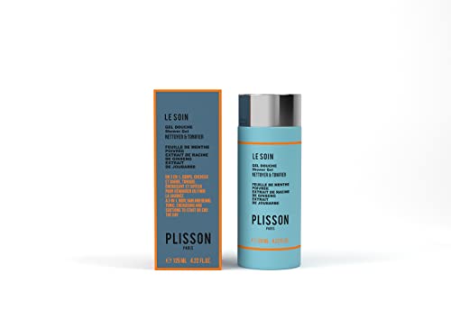Plisson - Duschgel für Herren, 3-in-1, Körper, Haare, Bart – alle Hauttypen – 95% natürliche Inhaltsstoffe, Extrakt aus Ginkgo Biloba, Ginseng und Joubart – 125 ml Plisson - Duschgel für Herren, 3-in-1, Körper, Haare, Bart – alle Hauttypen – 95% natürliche Inhaltsstoffe, Extrakt aus Ginkgo Biloba, Ginseng und Joubart – 125 ml von PLISSON