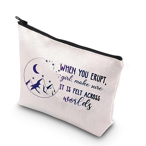 PLITI Acotar-inspiriertes Geschenk "When You Erupt Girl Make Sure It is Felt Across Worlds" Make-up-Tasche S J Maas Fan Buchliebhaber Geschenk, Wenn Sie Eruptu, modisch von PLITI