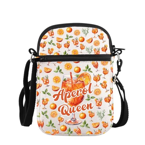 PLITI Aperol Spritz Geschenk Italienischer Sommer Spritz Geschenk Cocktail Club Geschenk Aperol Queen Crossbody Tasche für Cocktailliebhaber, Aperol Queen Zcbagu, 8.26×5.7×0.78inches von PLITI