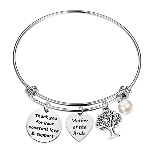 PLITI Armband für die Brautmutter für Schwiegermutter, Dankeschön für Ihre ständige Liebe und Unterstützung, Hochzeitsschmuck von Braut, M, Edelstahl von PLITI