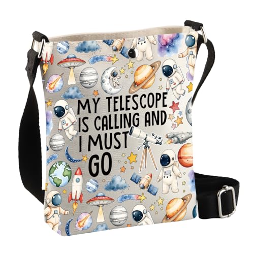 PLITI Astronomy Science Gifts My Telescope Is Calling And I Must Go Astronomy Lover Umhängetasche für Astronomen Astronauten, Calling Telescope Cbagu, 8×7.5×1.8inches von PLITI