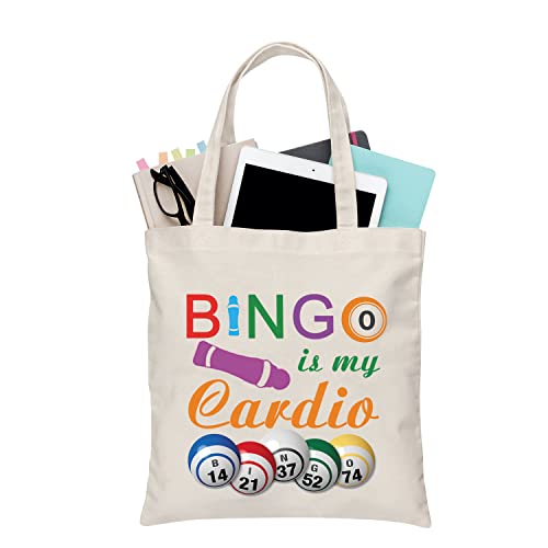 PLITI Bingo-Tragetasche für Frauen, Bingo-Liebhaber, Reisetasche, Bingo, Gambler, Geschenk, Bingo Is My Cardio, Lucky Bingo, Gambling Tasche, Bingo Cardio Tgu, medium von PLITI