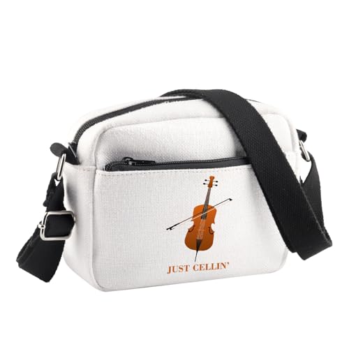 PLITI Cello Gift Cello Music Crossbody Bag Just Cellin' Funny Cello Cellist Orchestra Musician Gift Cello Player Gift, Just Cellin Cbu, 24.5*8*18 cm von PLITI