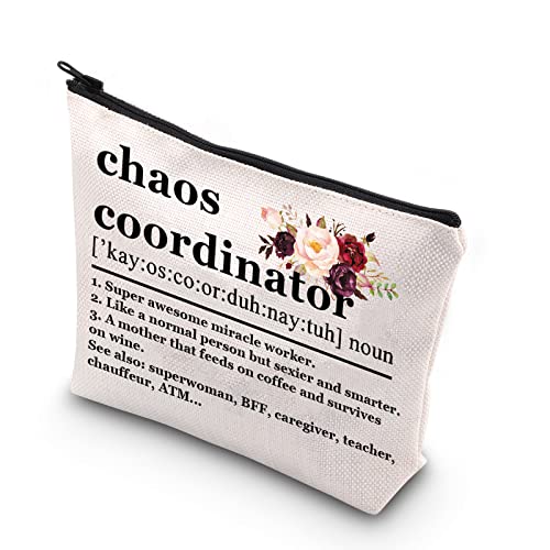 PLITI Chaos Koordinator Geschenke für Frauen Schule Koordinator Geschenk Lustige Mutter Leben Kosmetiktasche Chaos Koordinator Definition Geschenk, Chaos Coordinator Defin U, Modisch von PLITI