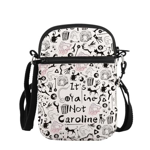 PLITI Coraline Gift Coraline Fans Gift The Secret Door Inspired Gift It's Coraline Not Caroline Horror Movie Crossbody Bag, Not Caroline Zcbagu, 8.26×5.7×0.78inches von PLITI