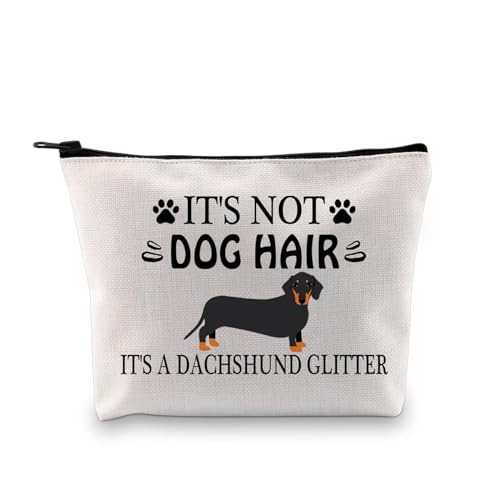 PLITI Dackel-Geschenke für Frauen, Dackel-Liebhaber, Make-up-Tasche, "It's Not Dog Hair It's a Dachshund", Glitzer-Dackel, Muttergeschenk, Hundehaar-Dackel Bagu, modisch von PLITI