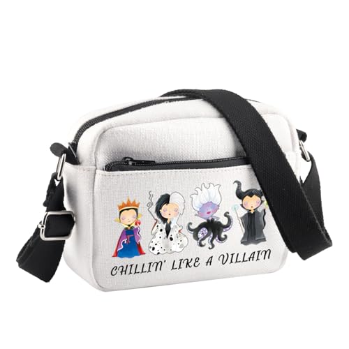 PLITI Evil Queen Gift Maleficent Crossbody Bag Chillin' Like a Villain Gift Descendants Fan Gift Evil Group Shoulder Bag, Like Villain Cbu, 24.5*8*18 cm von PLITI