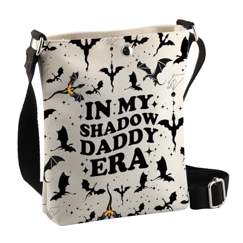 PLITI Fourth Wing Geschenk Dragon Rider Fans Geschenk Fantasy Reader Geschenk In My Shadow Daddy Era Fourth Wing Crossbody Bag, Shadow Daddy Cbagu, 8×7.5×1.8inches von PLITI