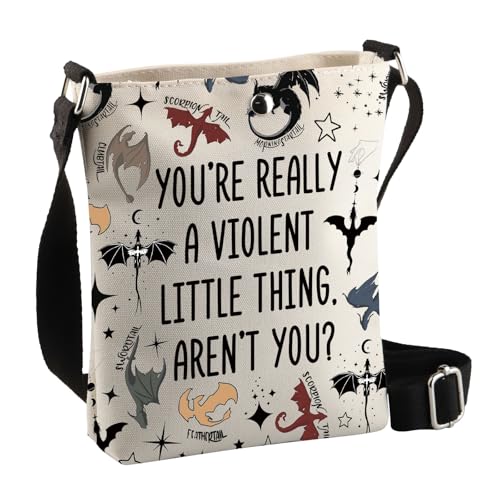 PLITI Fourth Wing Merch Dragon Rider Fans Geschenk You're Really a Violent Little Thing Fourth Wing Book Lover Crossbody Bag, Little Thing Cbagu, 8×7.5×1.8inches PLITI Fourth Wing Merch Dragon Rider Fans Geschenk You're Really a Violent Little Thing Fourth Wing Book Lover Crossbody Bag, Little Thing Cbagu, 8×7.5×1.8inches von PLITI