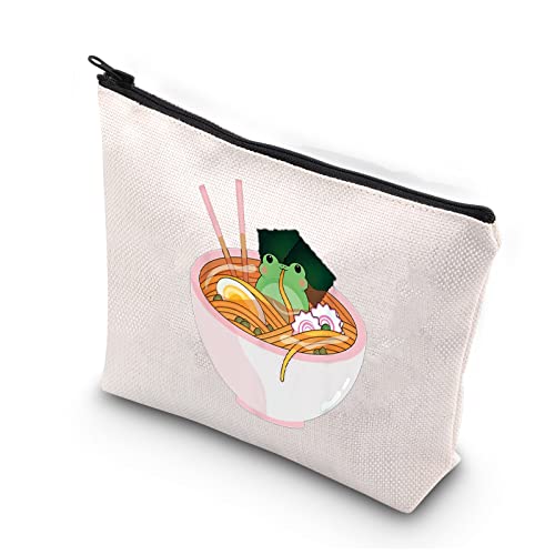 PLITI Frosch Liebhaber Make-up Tasche für Frauen Frosch Survival Kit Kawaii Japanische Anime Niedlich Frosch Geschenk Schüssel Ramen Nudel Geschenk, Frogs Nudeln U von PLITI