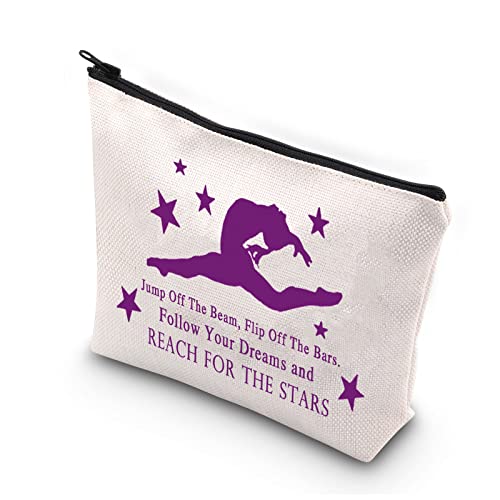 PLITI Gymnastik-Make-up-Tasche für Frauen und Mädchen, inspirierendes Geschenk, Gymnastik-Trainer-Geschenk, Jump Off The Beam Bagu von PLITI