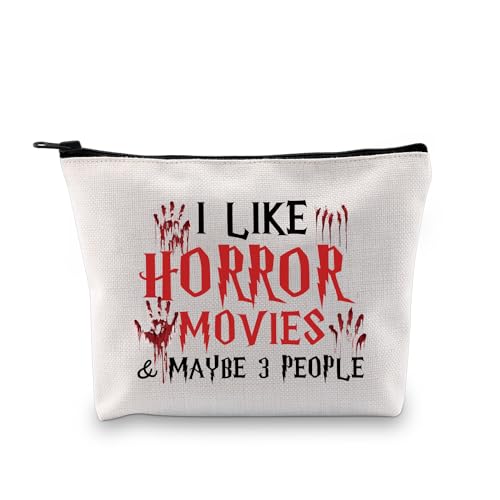 PLITI Horrorfilm Merchandise für Frauen Horrorfilm-Liebhaber Make-up-Tasche I Like Horror Movies & Maybe 3 People Kosmetiktasche, Horrorfilm 3 Bagu, modisch von PLITI