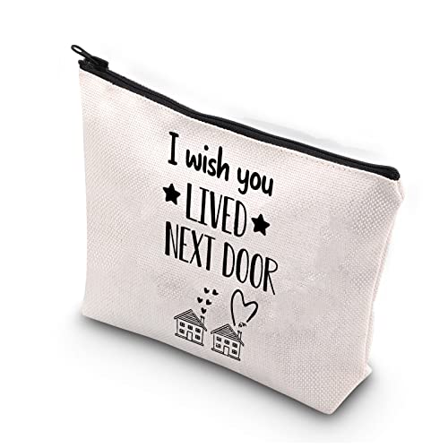 PLITI I Wish You Lived Next Door Gifts for Best Friend BFF Geburtstag Make-up Tasche für Frauen Soul Sister Bestie Kollegen, Lived Next Dooru von PLITI