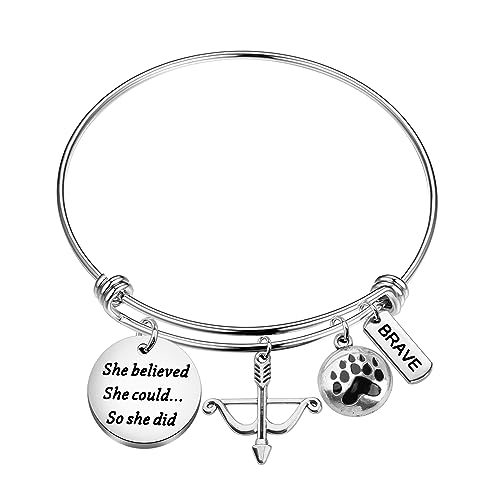 PLITI Inspirierendes Armband von Prinzessin Merida, inspiriert vom Film "She Believed She Could So She Did", M, Edelstahl von PLITI
