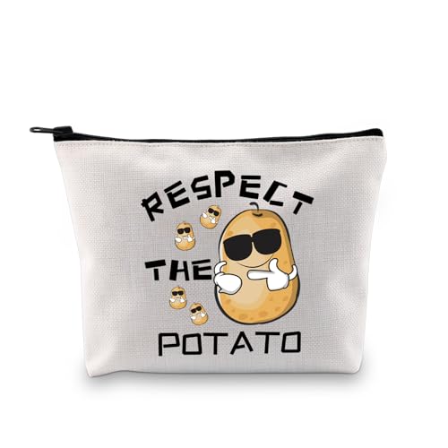 PLITI Kartoffelgeschenk für Frauen, Kartoffelliebhaber, Geschenk, Kartoffelkönigin, Geschenk, Respekt der Kartoffel, lustige Make-up-Tasche mit Kartoffelmotiv für Freunde, Respect Kartoffelbagu, von PLITI