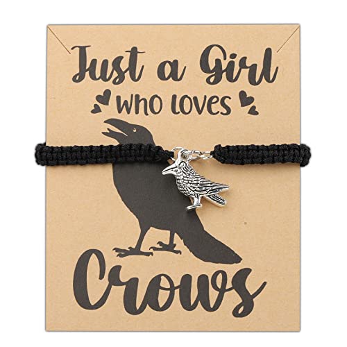 PLITI Krähen Geschenk Krähen Liebhaber Geschenk Rabe Vogel Geschenk Just A Girl Who Loves Crows Armband für Tierliebhaber, M, Edelstahl von PLITI