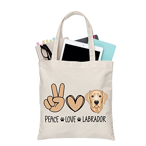 PLITI Labrador Geschenk für Frauen Labrador Retriever Geschenk Labrador Liebhaber Geschenk Frieden Liebe Labrador Tragetasche für Labrador Mutter Geschenk, Peace Love Labrador Tgu, medium von PLITI