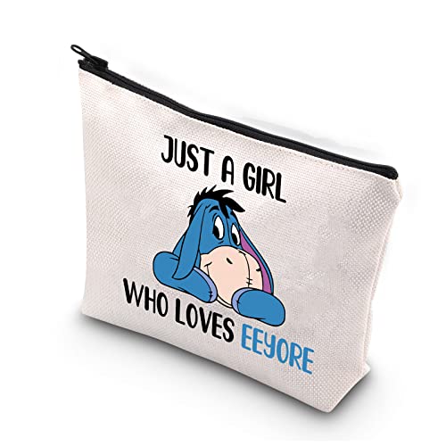 PLITI Lustige Make-up-Tasche mit Zitat "Just a Girl Who Loves Eeyah" Kosmetiktasche für Frauen Mädchen Iah Fans Geschenk, Girls Loves I-Aah U von PLITI