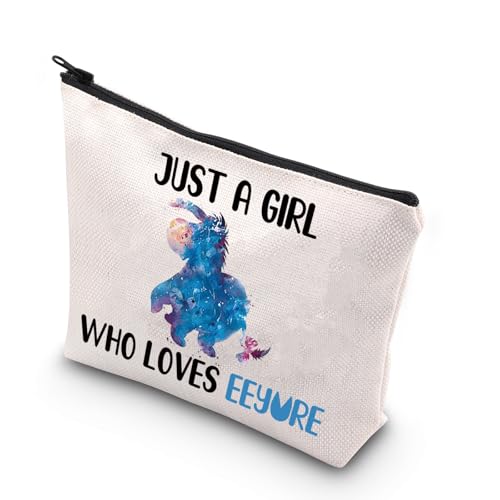 PLITI Make-up-Tasche mit lustigem I-Aah-Zitat Just a Girl Who Loves I-Aah, für Damen, Mädchen, I-Aah-Fans, Geschenk, Girls Loves I-Aah U von PLITI