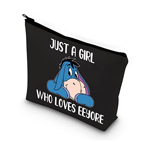 PLITI Lustige Make-up-Tasche mit Zitat "Just a Girl Who Loves Eeyah" Kosmetiktasche für Frauen Mädchen Iah Fans Geschenk, Girls Loves I-Aah Blu von PLITI