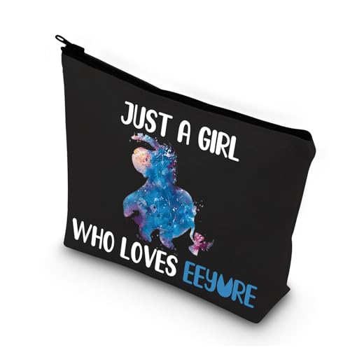 PLITI Make-up-Tasche mit lustigem I-Aah-Zitat Just a Girl Who Loves I-Aah, für Damen, Mädchen, I-Aah-Fans, Geschenk, Girls Loves I-Aah Blu von PLITI