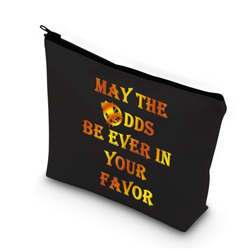 PLITI Make-up-Tasche für Frauen, Motiv: Hunger-Film, inspiriert von "May The Odds Be Ever in Your Favor", Geschenk für Frauen, Freunde, Buch, Nerd, Be Ever in Favor Blu, modisch von PLITI