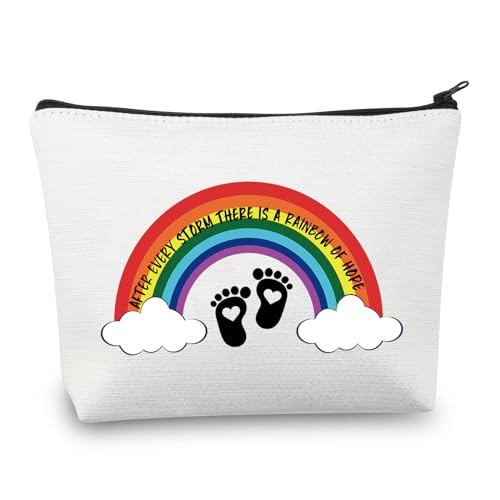 PLITI Make-up-Tasche für frischgebackene Mütter, Schwangerschaftsgeschenk, Geschenk für Mütter mit Regenbogenmotiv, Geschenk für Babys nach jedem Sturm, es gibt einen Regenbogen der Hoffnung, von PLITI