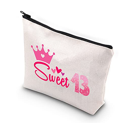 PLITI Make-up-Tasche zum 13. Geburtstag für Mädchen, Tochter, von der Mutter, süße Kosmetiktasche zum 13. Geburtstag, Sweet 13 Bagu, 🔸 von PLITI