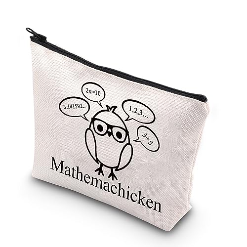 PLITI Mathematik-Make-up-Tasche, Mathematikliebhaber, Geschenk für Mathematiklehrer, Geschenk, Mathematik-Geek-Geschenk, Huhnliebhaber, Geschenk für Hühnerbesitzer, Mathemachicken U, modisch von PLITI