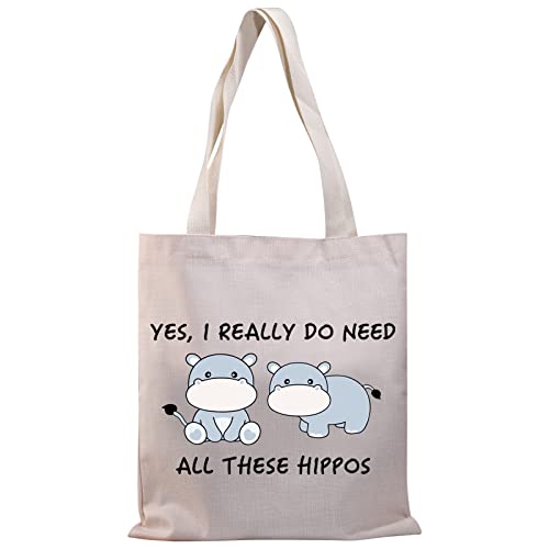 PLITI Nilpferd-Tragetasche, Nilpferd, Geschenk für Nilpferd, Geschenk Ja, ich brauche wirklich alle diese Nilpferde, inspirierende Umhängetasche, Need All Hippos Tgu, Medium von PLITI