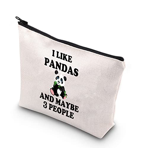 PLITI Panda-Make-up-Tasche, lustiges Panda-Geschenk für Frauen, Panda-Liebhaber, Geschenk "I Like Pandas and Maybe 3 Personen", niedliche Panda-Reisetasche, I Like Pandasu von PLITI