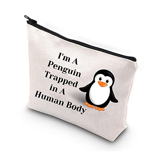 PLITI Pinguin-Make-up-Tasche, Pinguin-Liebhaber, Make-up-Organizer, I'm a Pinguin, gefangen in Einer menschlichen Körper-Pinguin-Kosmetiktasche, Pinguin gefangen in Körper U, von PLITI